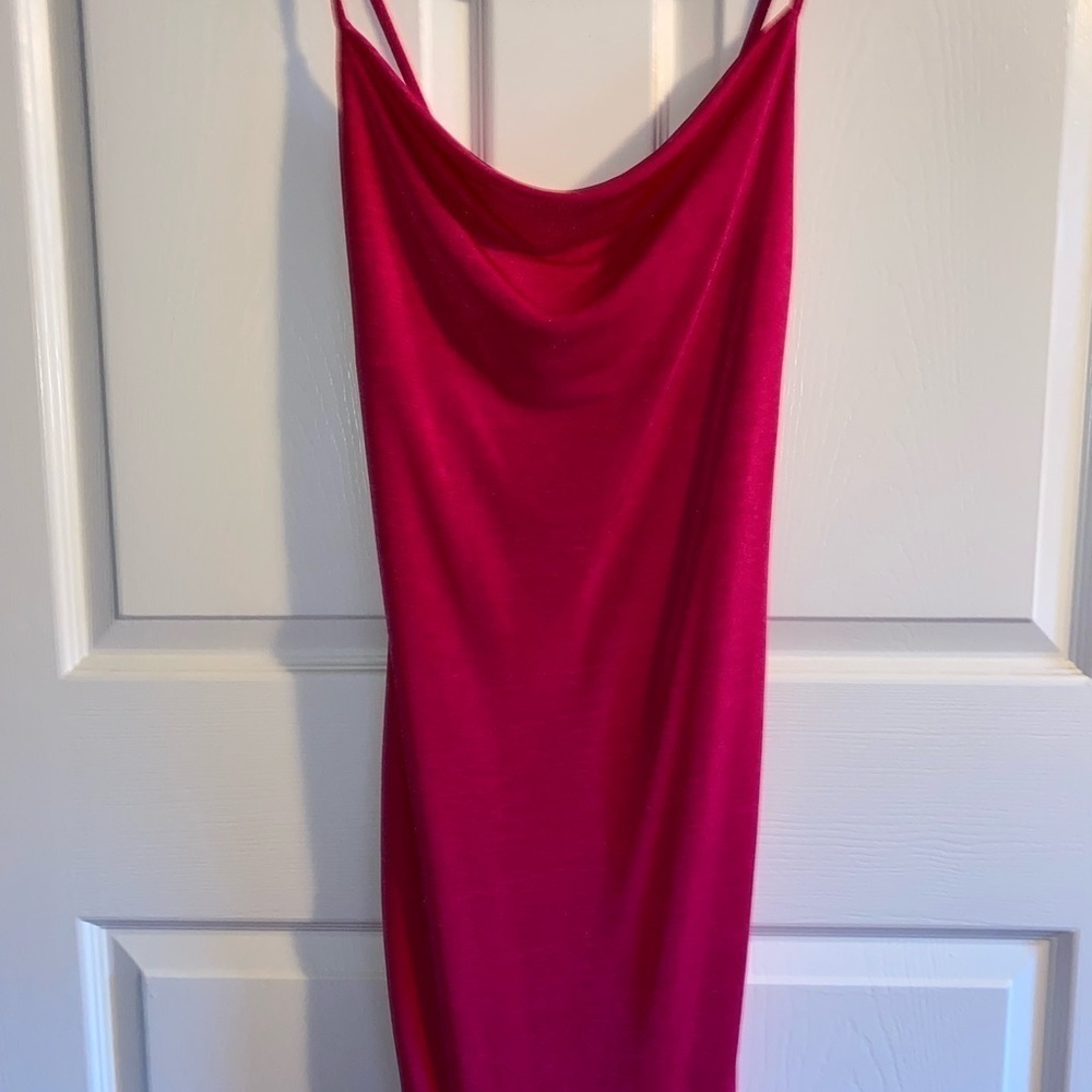Olivia Rae Barbie Pink Maxi Dress, Side Slit, Chic